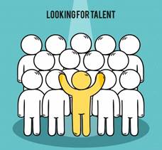 Modern looking for talent concept Free Vector