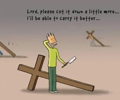 Panel 6 of the illustrated teaching story about carrying a cross