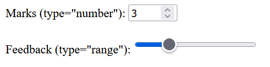 input controls - number and range