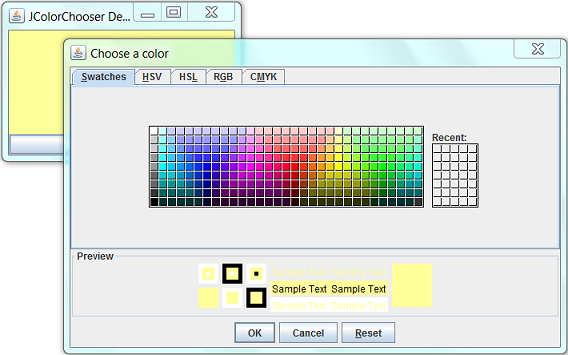 The representation of an Ink class in Java