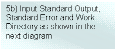 Text Box: 5b) Input Standard Output, Standard Error and Work Directory as shown in the next diagram

