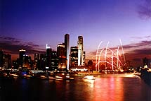 National Day fireworks seen from Sheares Bridge
