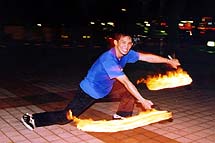 Chi Minh with his club-swinging move