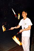 Chi Minh with torches
