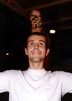 Ben doing a difficult balancing trick - oh yeah?